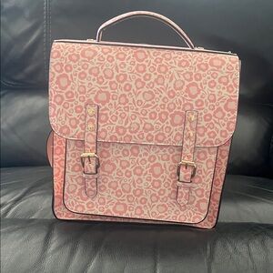 Poppy & Peonies The Wanderer : Pink Floral Satchel-Style Backpack